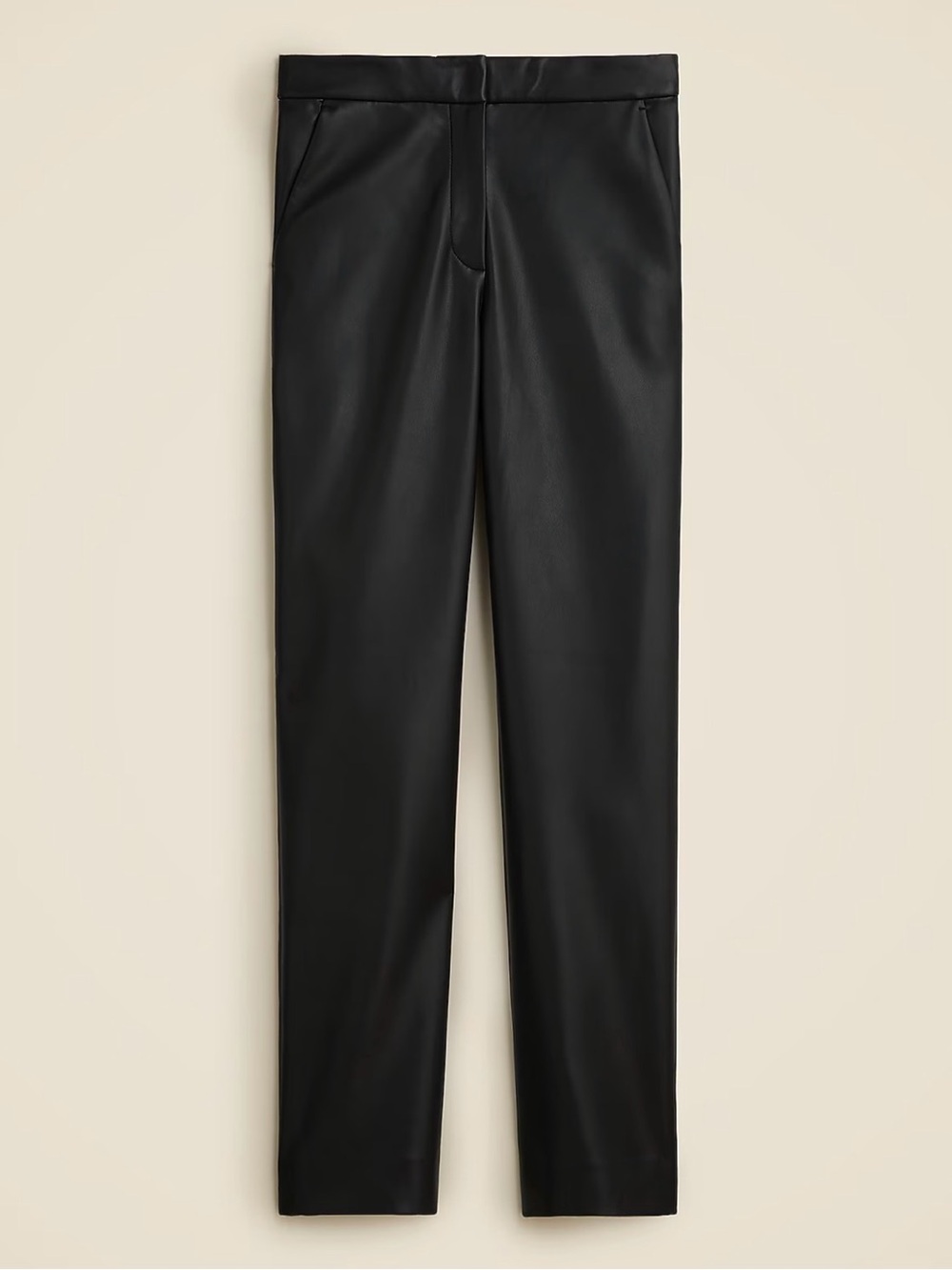 J Crew Kate Straight-Leg Pants in Faux Leather - 00P
